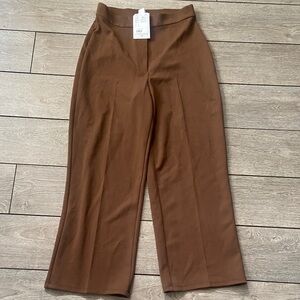 H&M Wide-Leg Trousers in Deep Brown